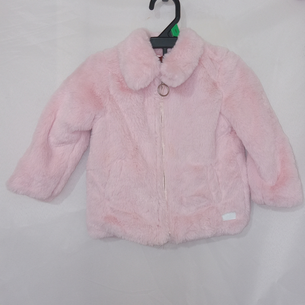 7 For All Mankind Pink Faux Fur Kids Jacket Size 18mo Cute Cozy Soft❤️ - Picture 1 of 10